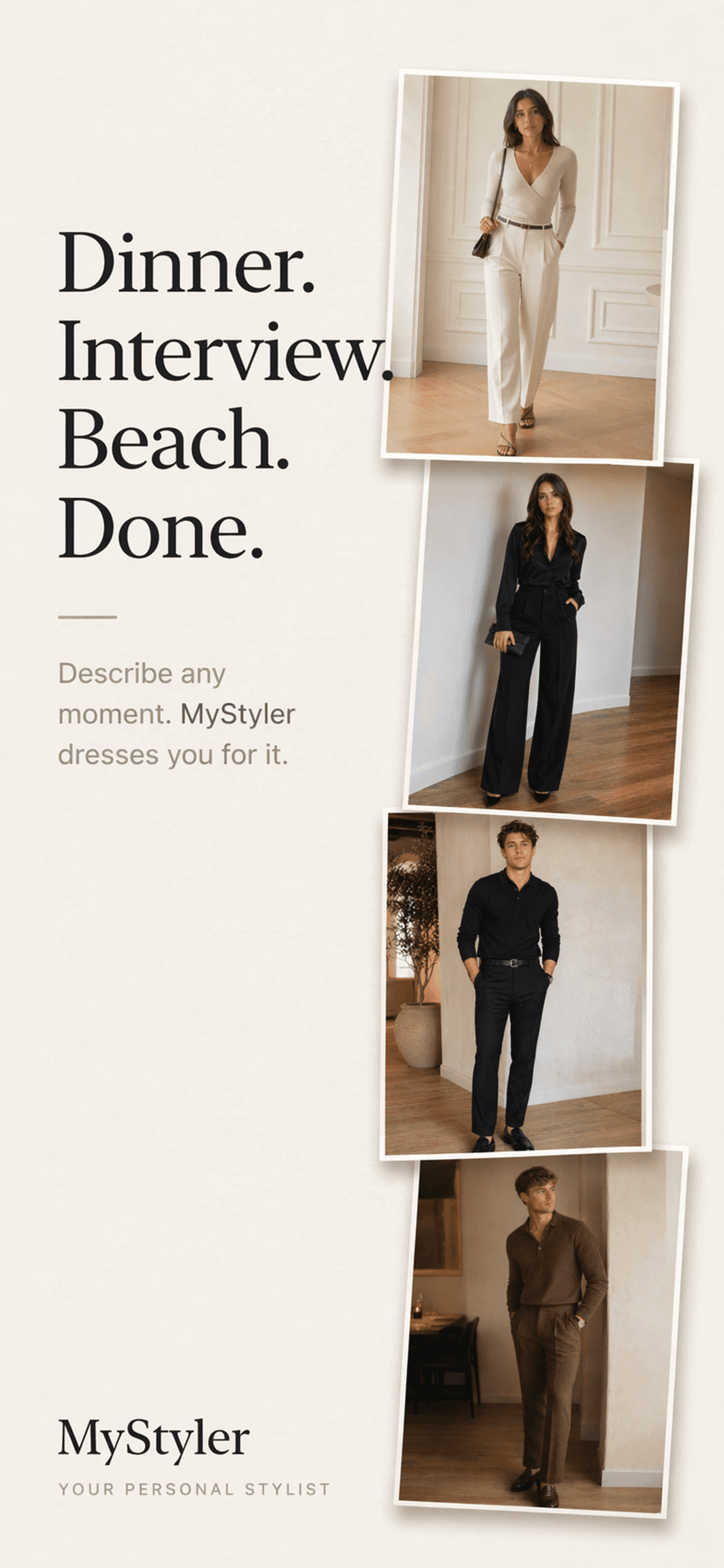 Photorealistic outfits generated by MyStyler